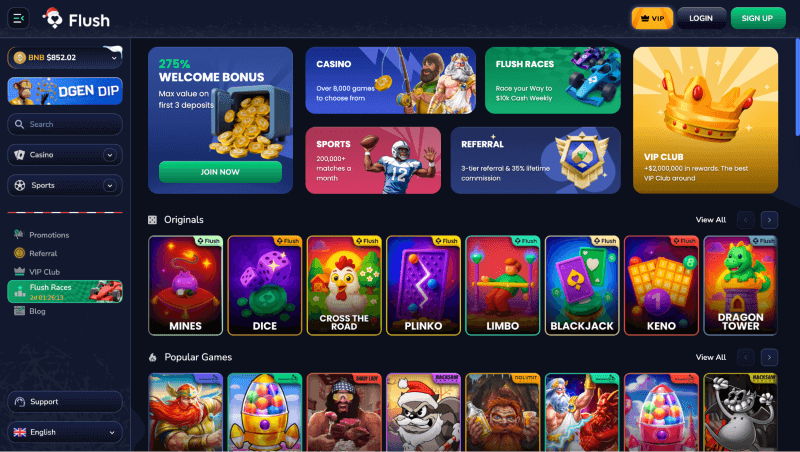 Flush webpage