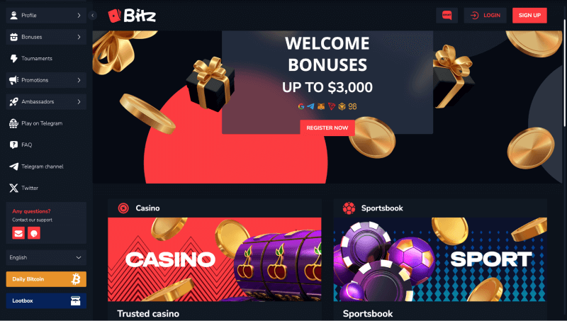 Bitz webpage