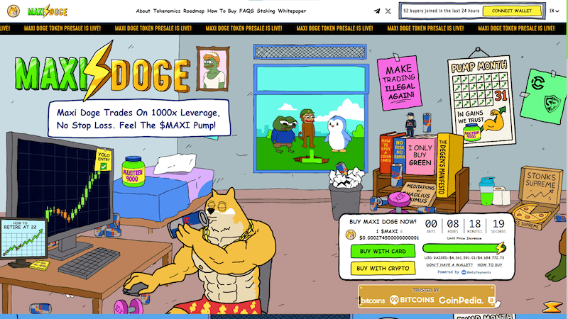 MaxiDoge webpage