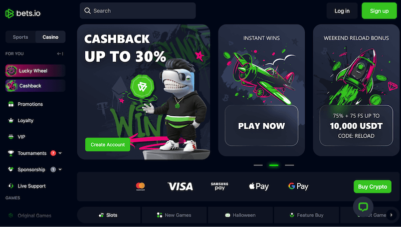 Bets.io webpage