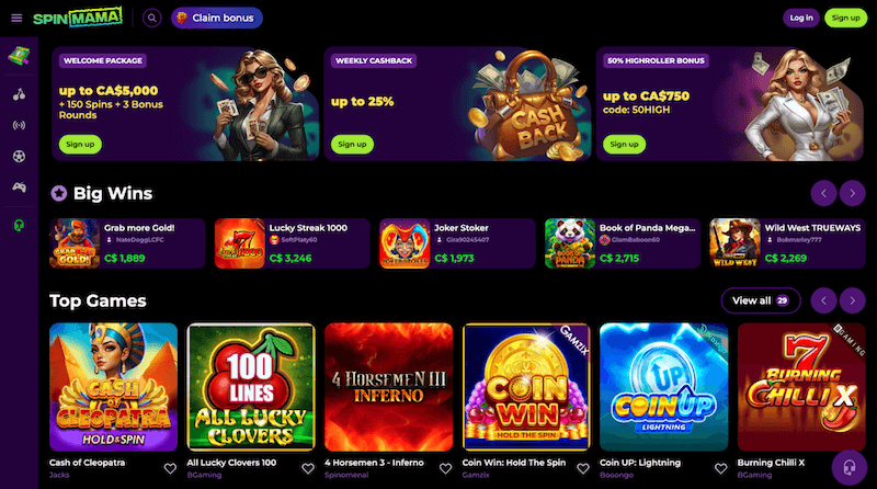 Spinmama webpage